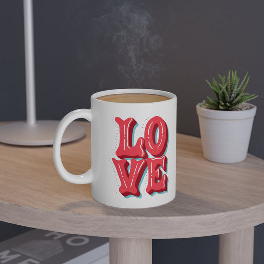 LOVE Printed Mug | Romantic Heart Coffee Cup Gift