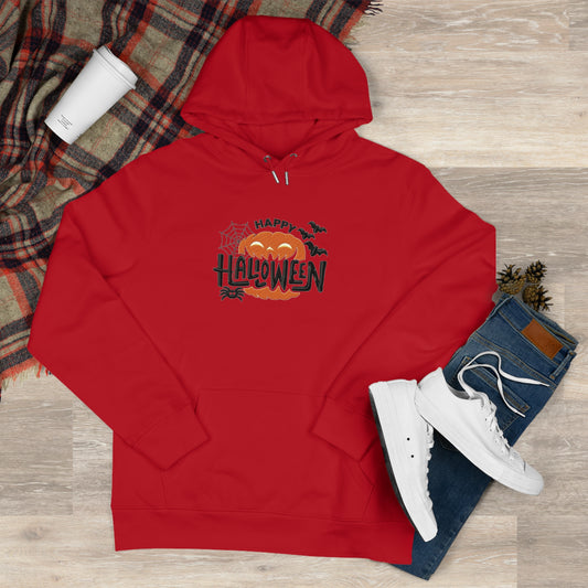 Happy Halloween Pumpkin Embroidered Hoodie | Spooky Seasonal Streetwear Pullover