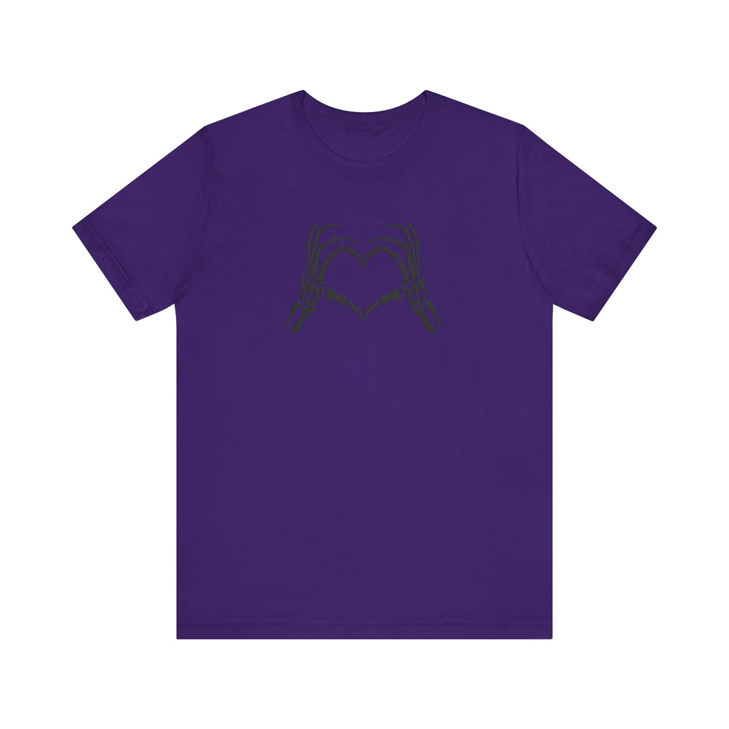 Skeleton Hands Holding Heart Embroidered T-Shirt | Gothic Romantic Streetwear Tee