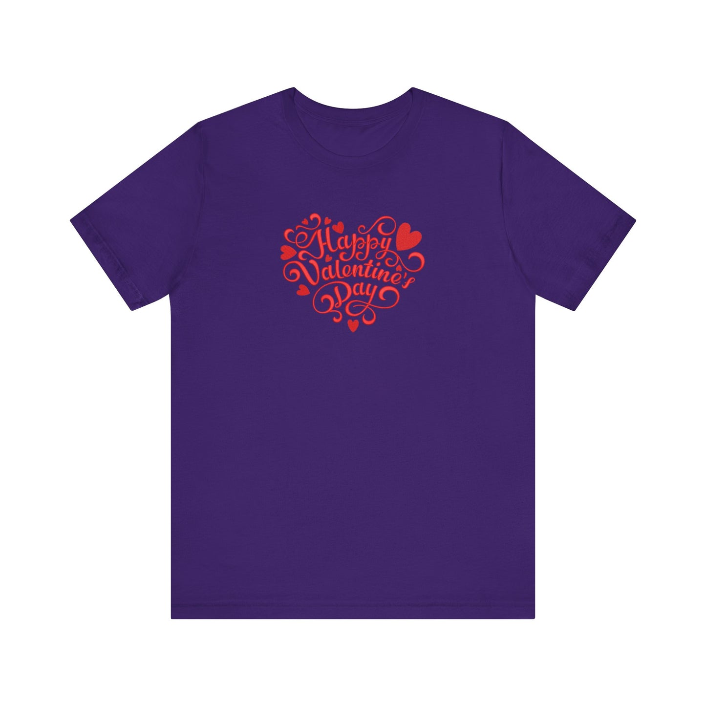 Happy Valentine’s Day Heart Embroidered T-Shirt | Romantic Streetwear Tee