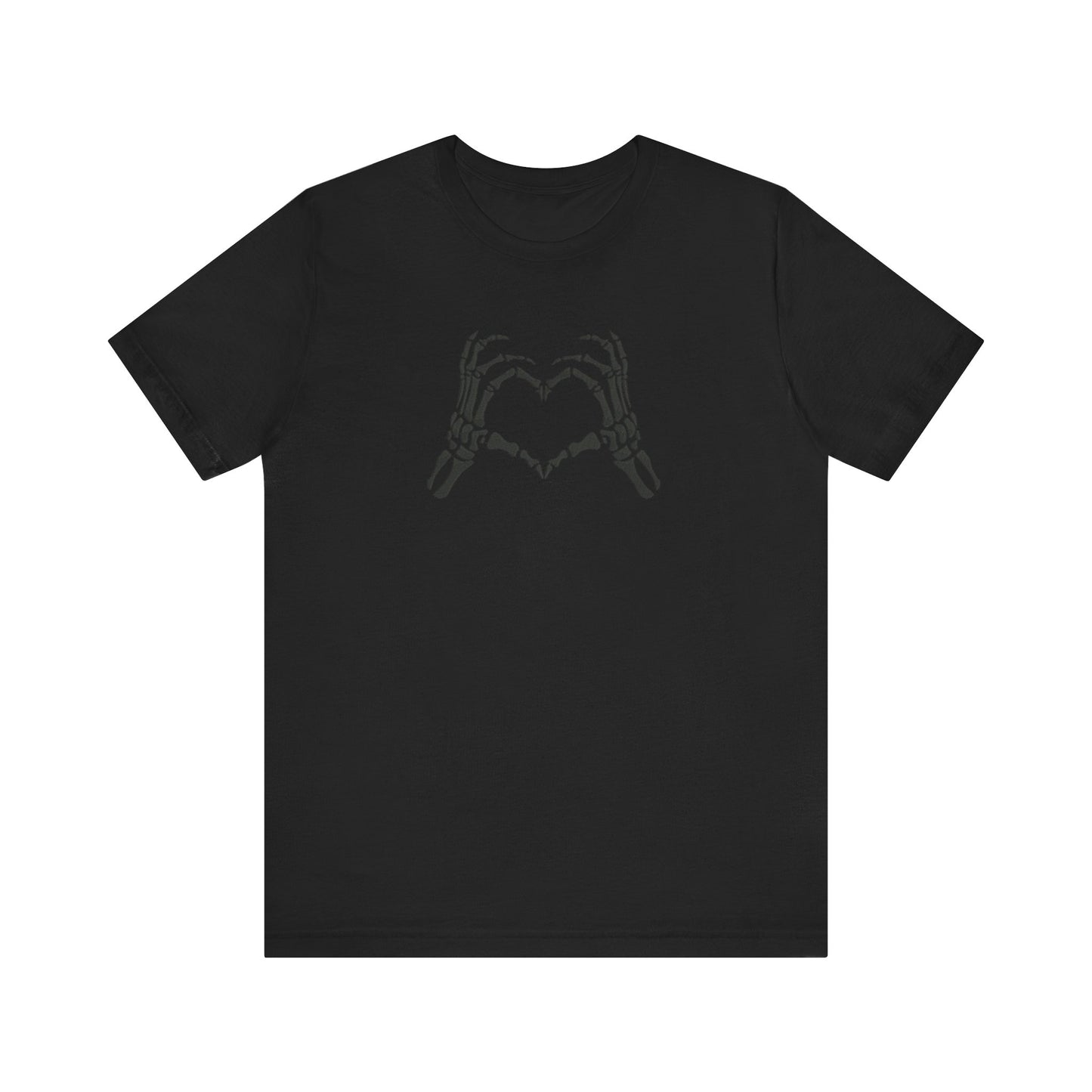 Skeleton Hands Holding Heart Embroidered T-Shirt | Gothic Romantic Streetwear Tee