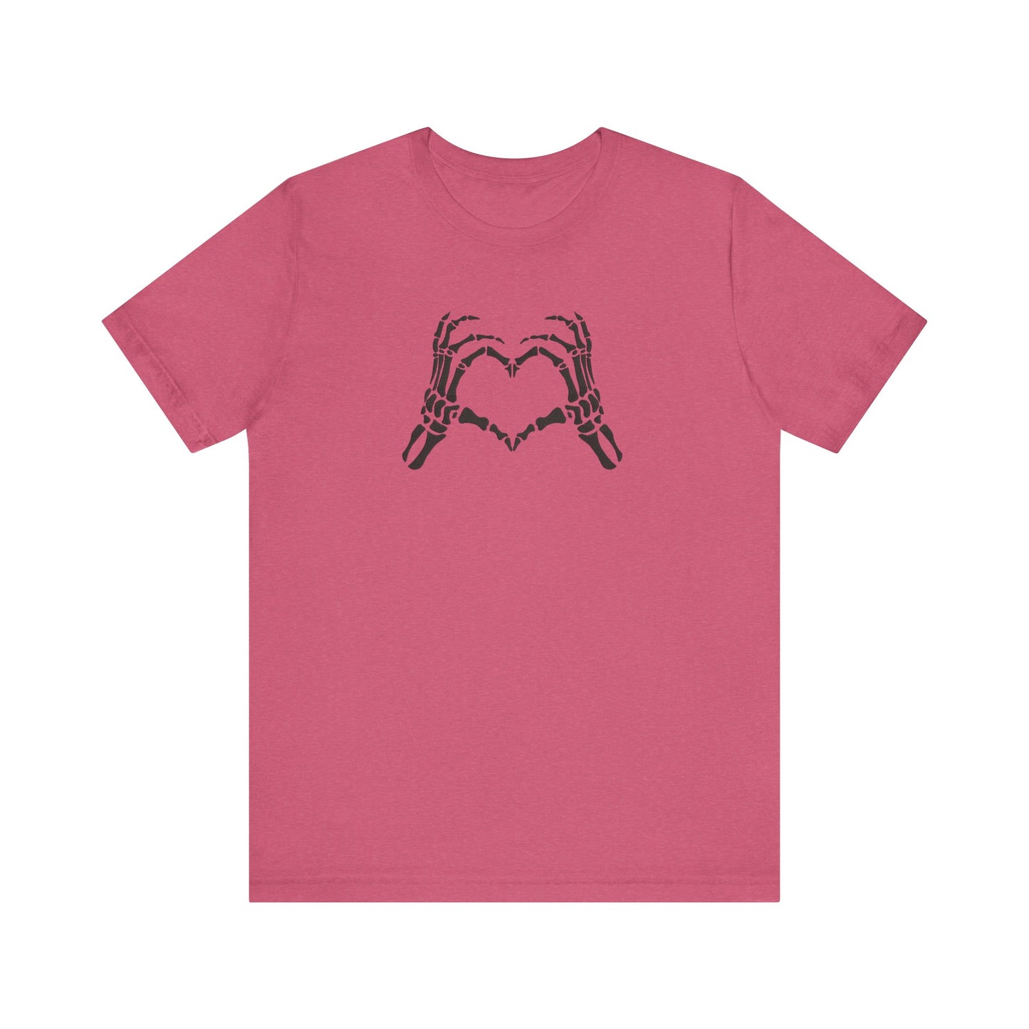 Skeleton Hands Holding Heart Embroidered T-Shirt | Gothic Romantic Streetwear Tee
