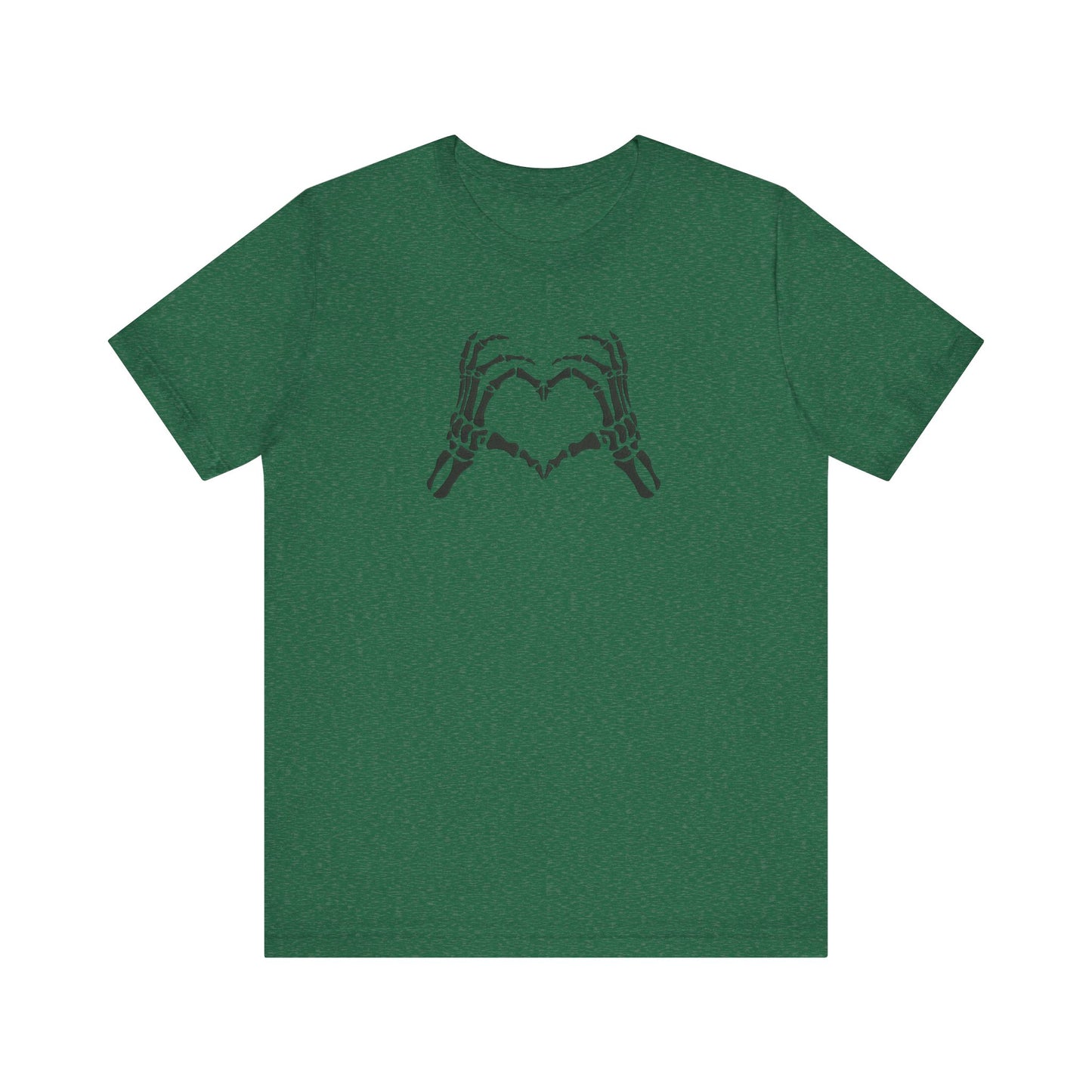 Skeleton Hands Holding Heart Embroidered T-Shirt | Gothic Romantic Streetwear Tee