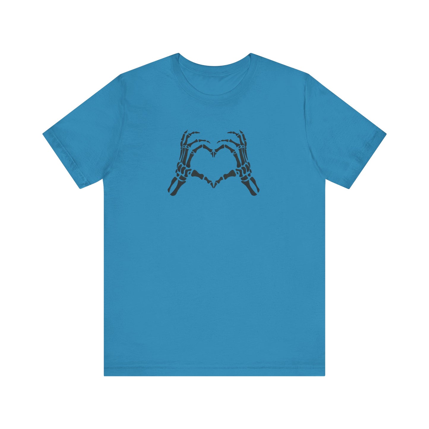 Skeleton Hands Holding Heart Embroidered T-Shirt | Gothic Romantic Streetwear Tee
