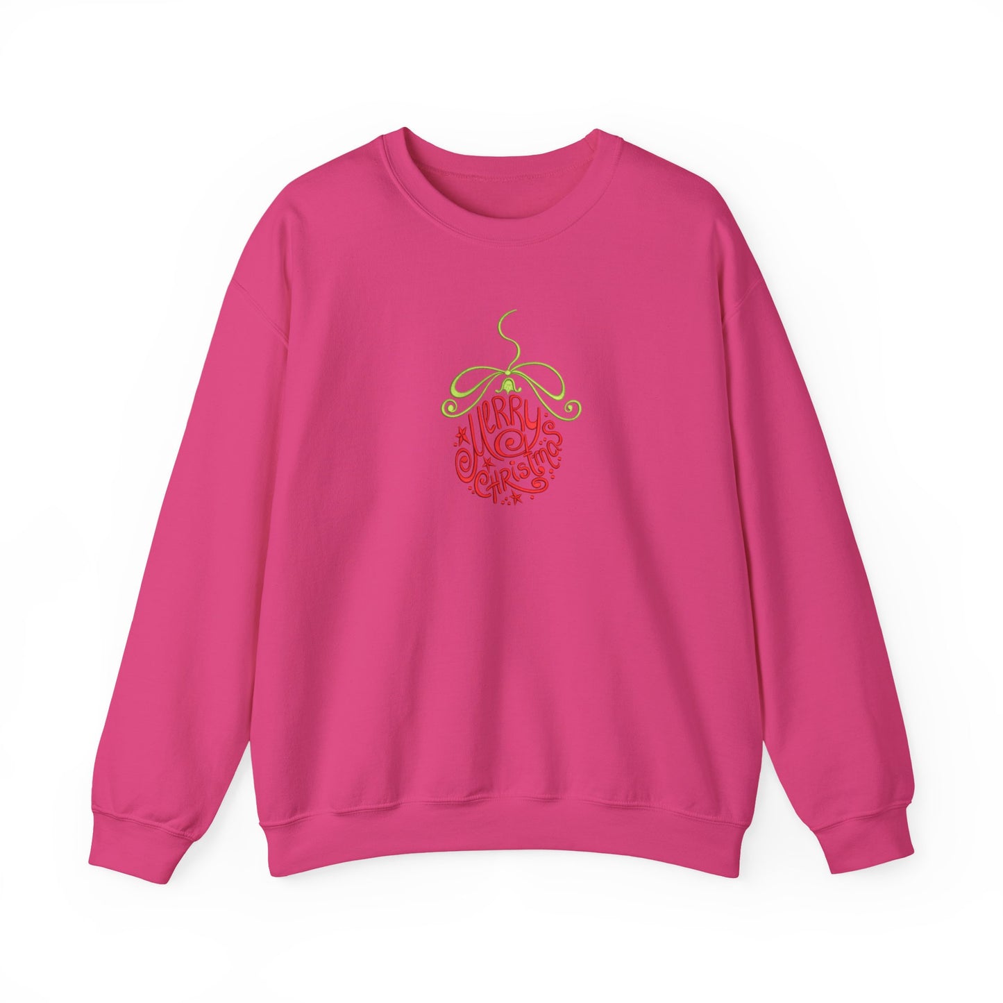 Merry Christmas Ornament Embroidered Sweatshirt | Festive Holiday Streetwear Jumper