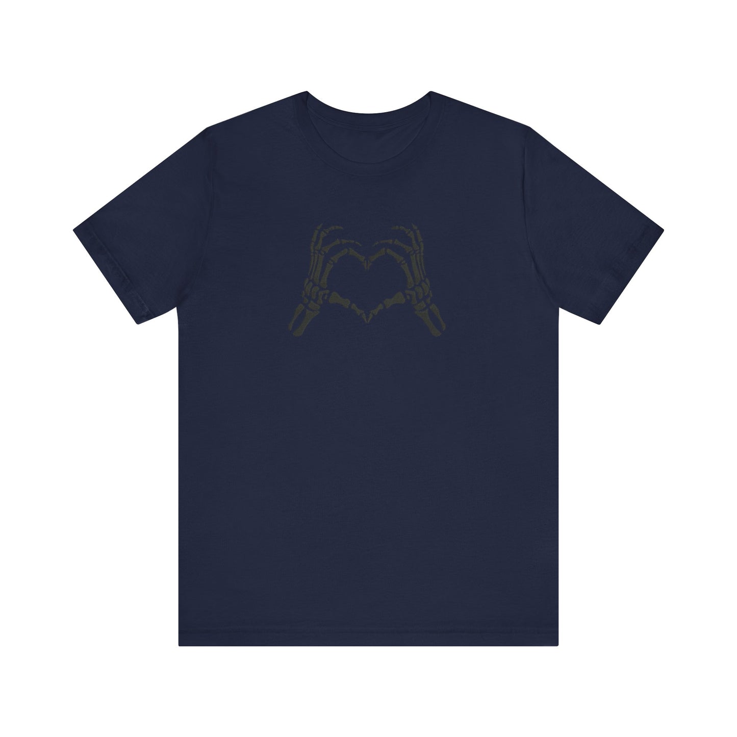 Skeleton Hands Holding Heart Embroidered T-Shirt | Gothic Romantic Streetwear Tee