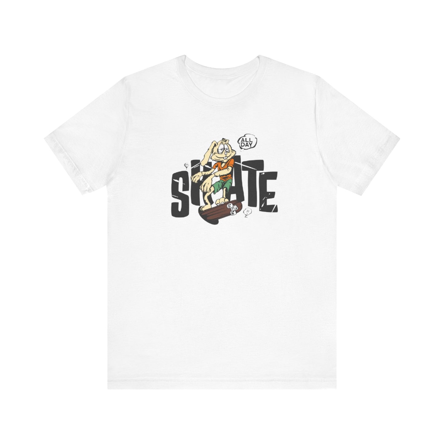 Bunny Skateboard T-Shirt | All Day Skate Streetwear Tee