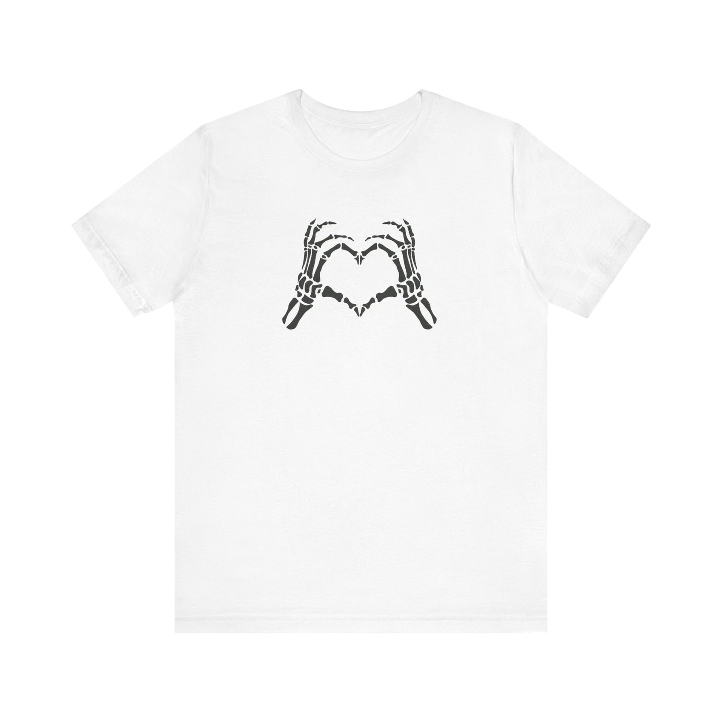 Skeleton Hands Holding Heart Embroidered T-Shirt | Gothic Romantic Streetwear Tee
