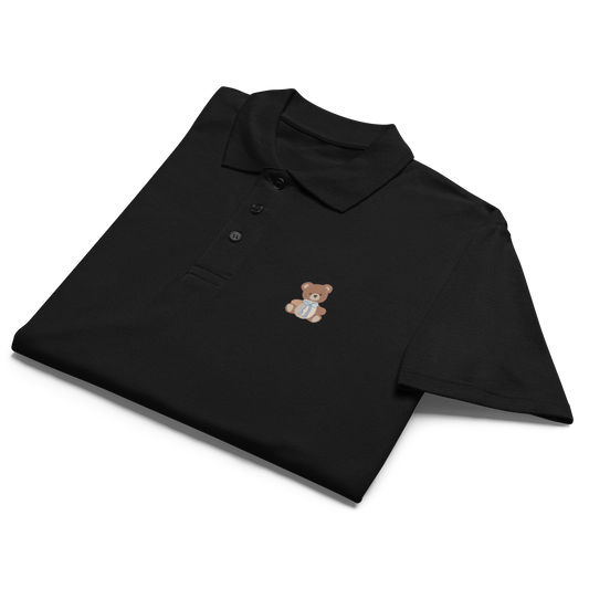 Teddy Bear Embroidered Polo Shirt | Cute Casual Streetwear Top