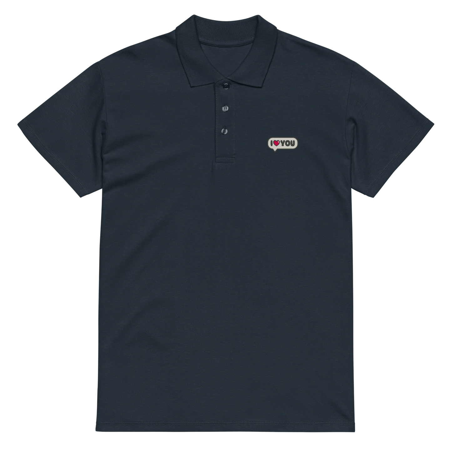 I Love You Speech Bubble Embroidered Polo Shirt | Cute Romantic Streetwear Top