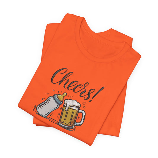 Cheers Beer and Milk Bottle Embroidered T-Shirt | Funny Father’s Day Streetwear Tee
