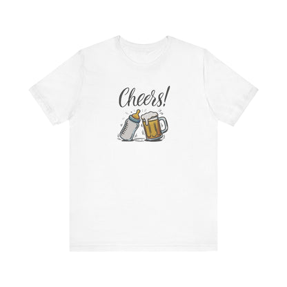 Cheers Beer and Milk Bottle Embroidered T-Shirt | Funny Father’s Day Streetwear Tee