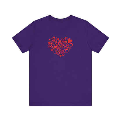 Happy Valentine’s Day Heart Embroidered T-Shirt | Romantic Streetwear Tee