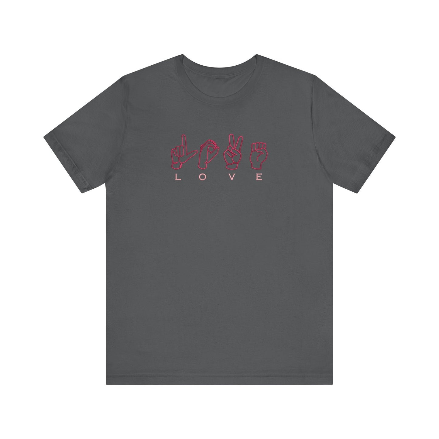 Love Sign Language Hands Embroidered T-Shirt | Inspirational Streetwear Tee