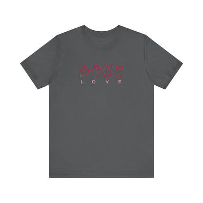 Love Sign Language Hands Embroidered T-Shirt | Inspirational Streetwear Tee