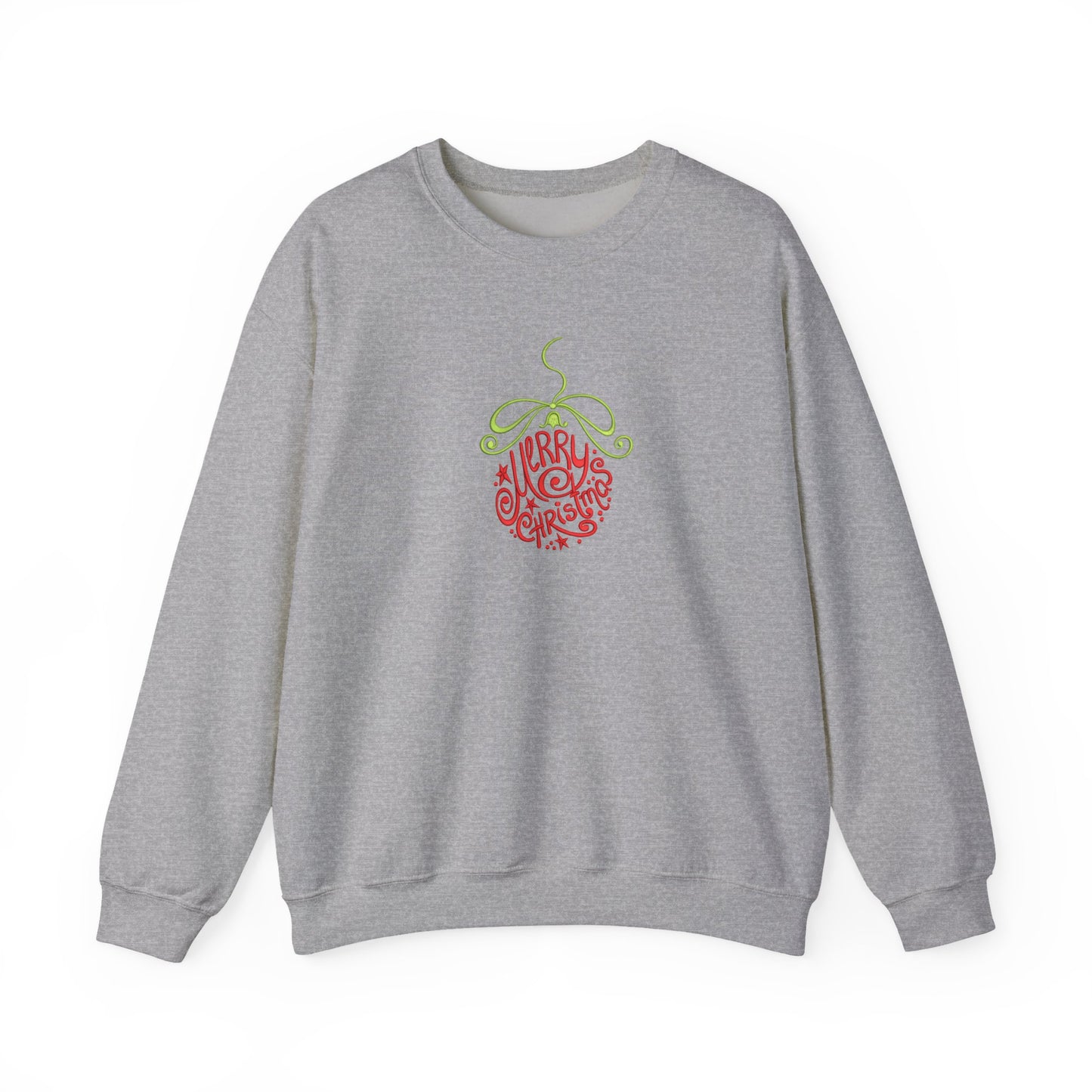 Merry Christmas Ornament Embroidered Sweatshirt | Festive Holiday Streetwear Jumper