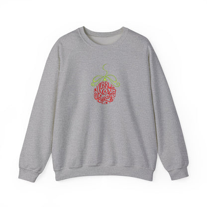 Merry Christmas Ornament Embroidered Sweatshirt | Festive Holiday Streetwear Jumper