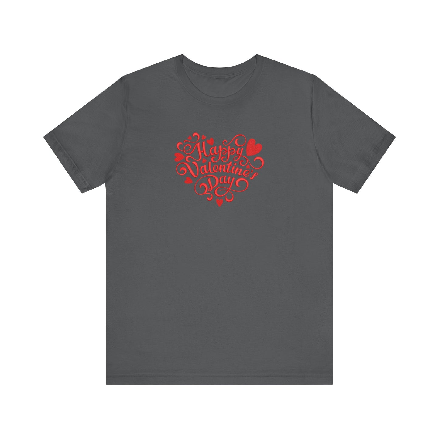 Happy Valentine’s Day Heart Embroidered T-Shirt | Romantic Streetwear Tee