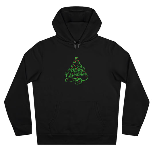 Merry Christmas Tree Embroidered Hoodie | Festive Holiday Streetwear Pullover