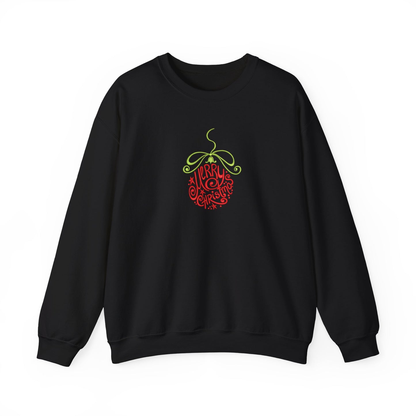 Merry Christmas Ornament Embroidered Sweatshirt | Festive Holiday Streetwear Jumper
