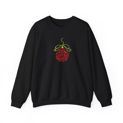Merry Christmas Ornament Embroidered Sweatshirt | Festive Holiday Streetwear Jumper