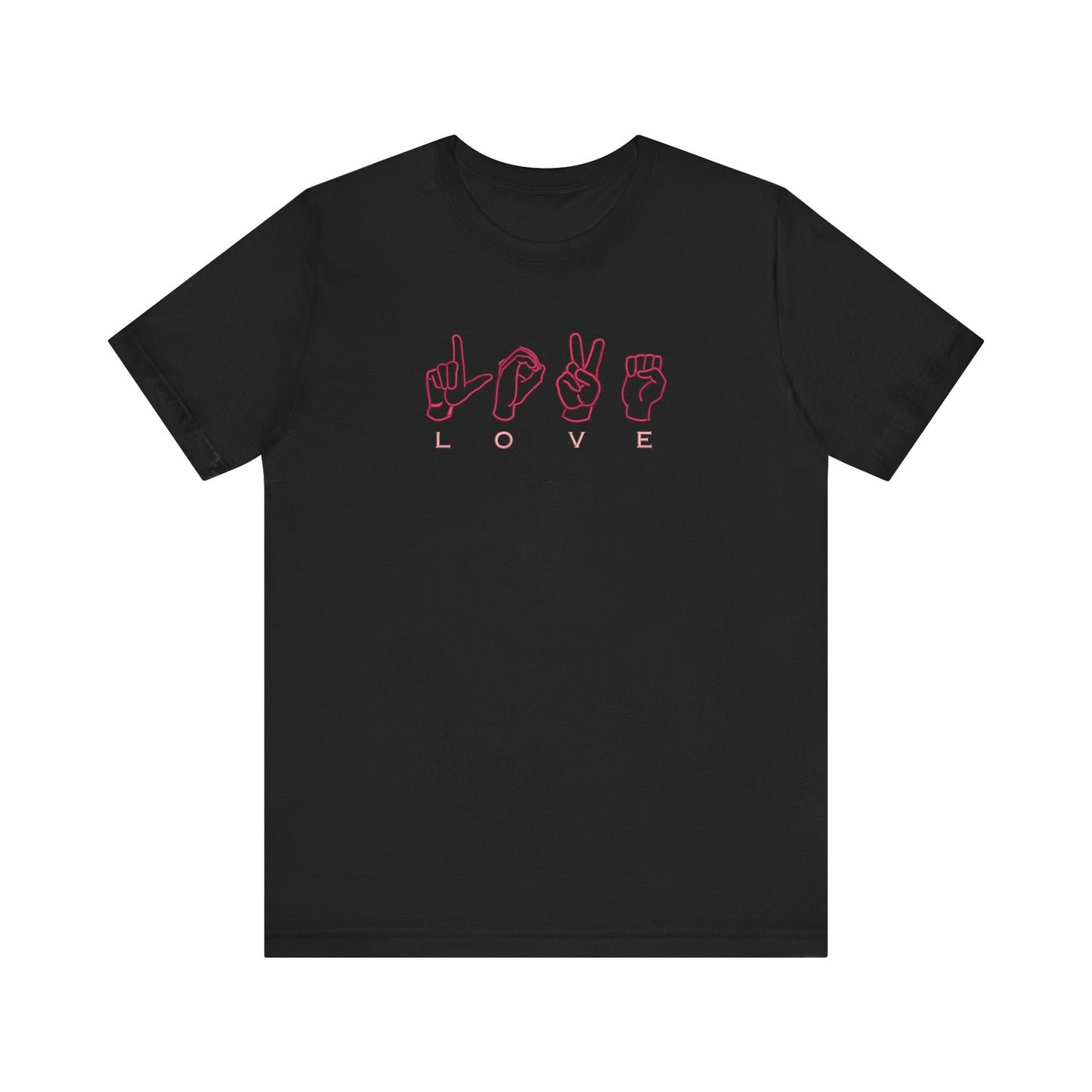Love Sign Language Hands Embroidered T-Shirt | Inspirational Streetwear Tee