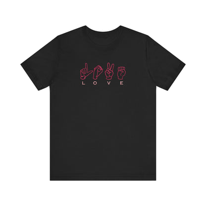 Love Sign Language Hands Embroidered T-Shirt | Inspirational Streetwear Tee