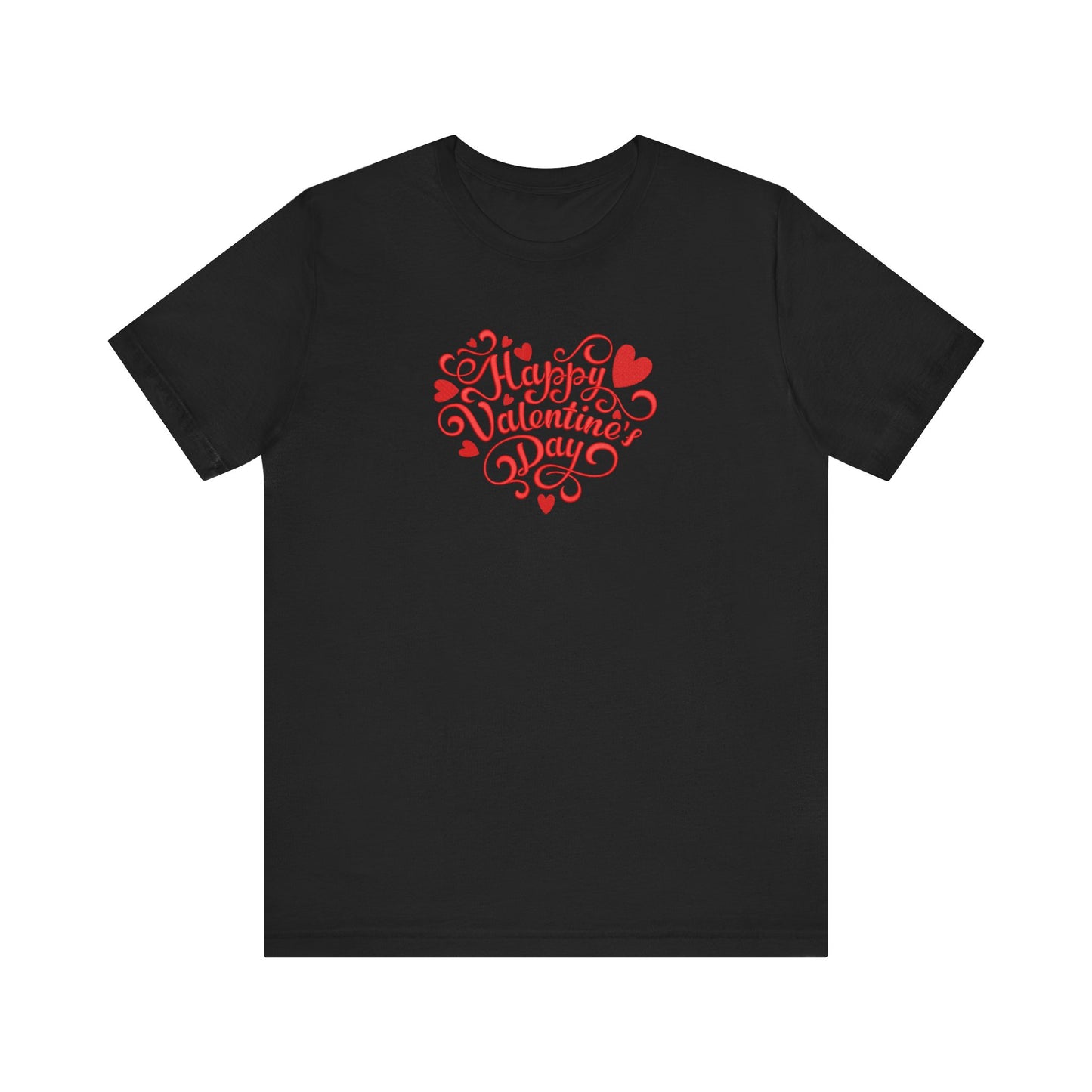 Happy Valentine’s Day Heart Embroidered T-Shirt | Romantic Streetwear Tee
