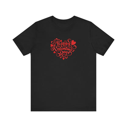 Happy Valentine’s Day Heart Embroidered T-Shirt | Romantic Streetwear Tee