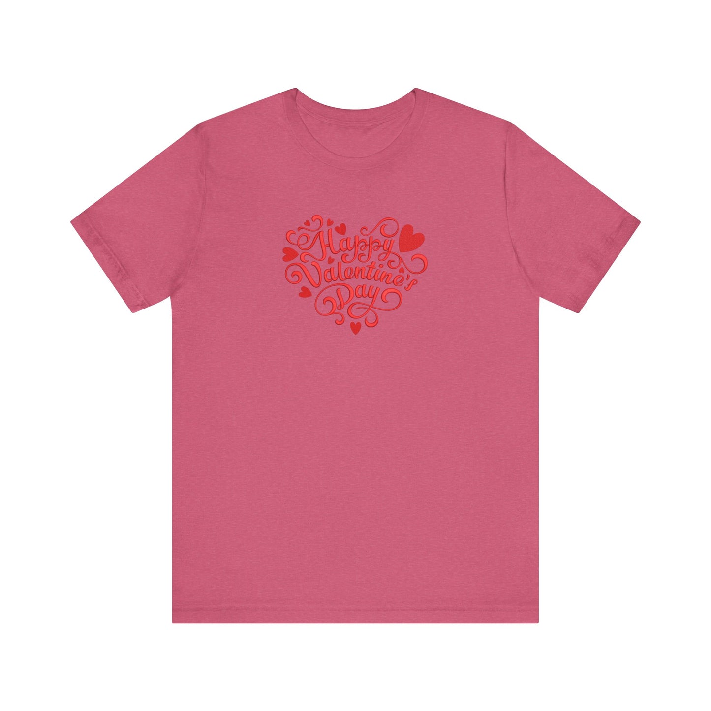 Happy Valentine’s Day Heart Embroidered T-Shirt | Romantic Streetwear Tee
