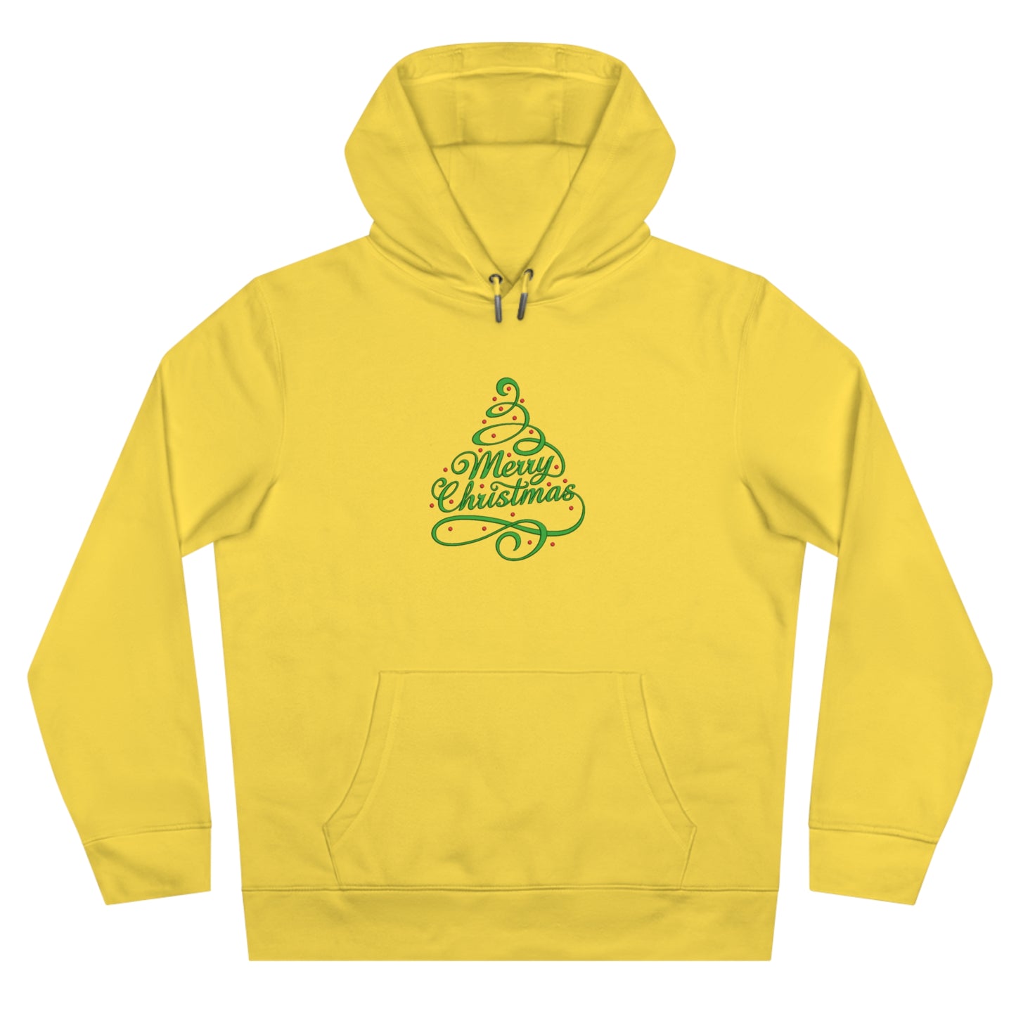 Merry Christmas Tree Embroidered Hoodie | Festive Holiday Streetwear Pullover