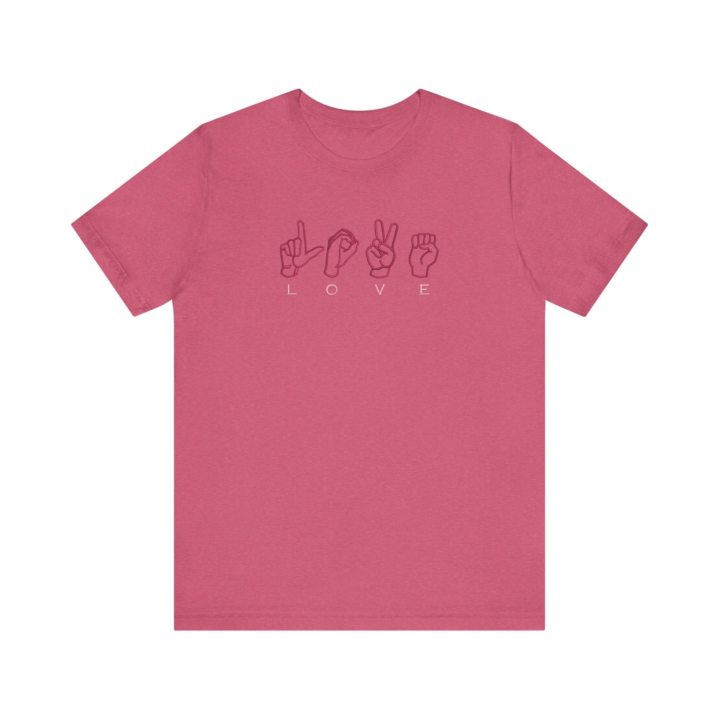 Love Sign Language Hands Embroidered T-Shirt | Inspirational Streetwear Tee