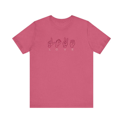 Love Sign Language Hands Embroidered T-Shirt | Inspirational Streetwear Tee