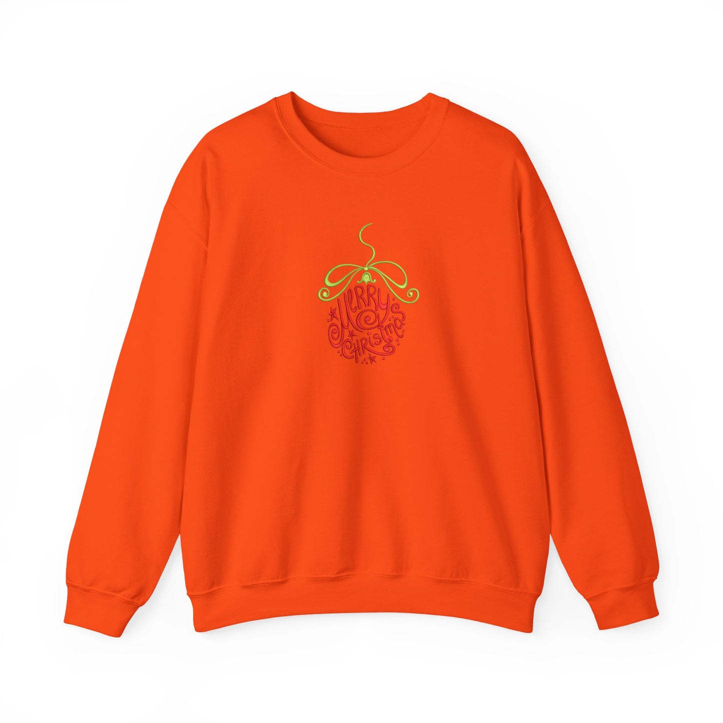 Merry Christmas Ornament Embroidered Sweatshirt | Festive Holiday Streetwear Jumper