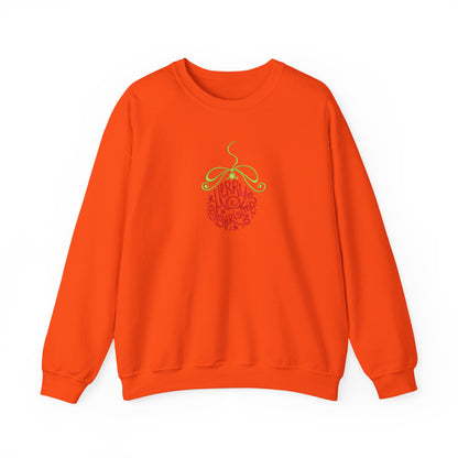 Merry Christmas Ornament Embroidered Sweatshirt | Festive Holiday Streetwear Jumper