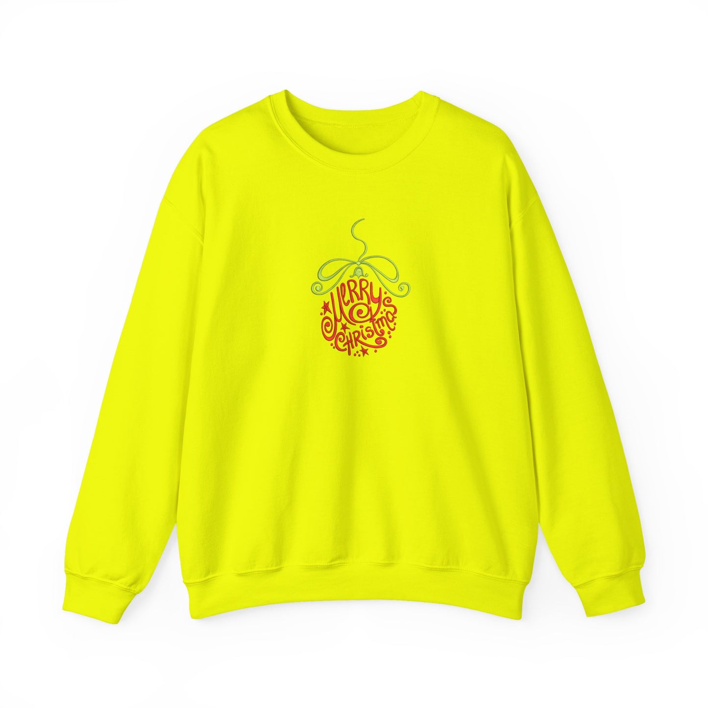 Merry Christmas Ornament Embroidered Sweatshirt | Festive Holiday Streetwear Jumper