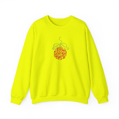 Merry Christmas Ornament Embroidered Sweatshirt | Festive Holiday Streetwear Jumper
