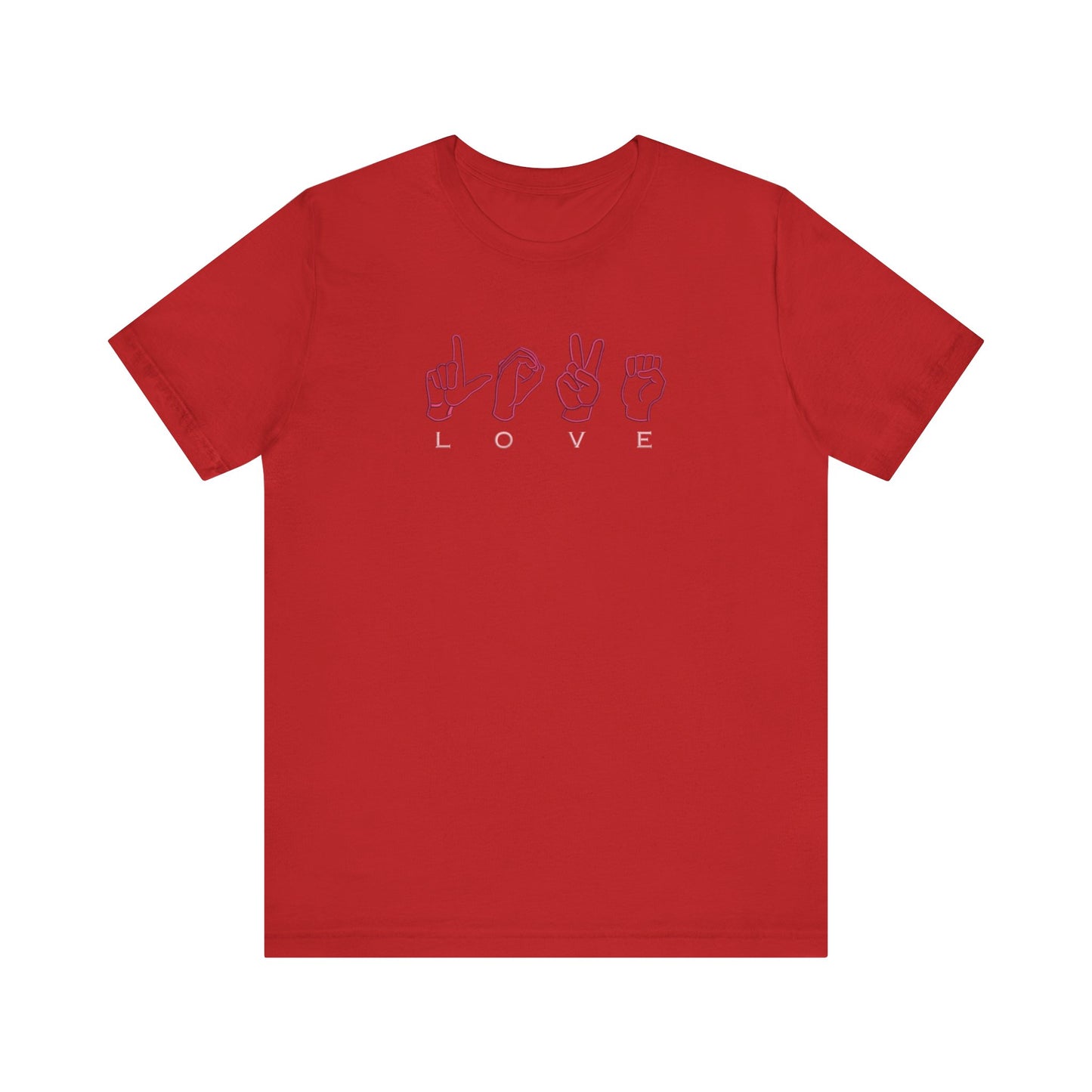 Love Sign Language Hands Embroidered T-Shirt | Inspirational Streetwear Tee