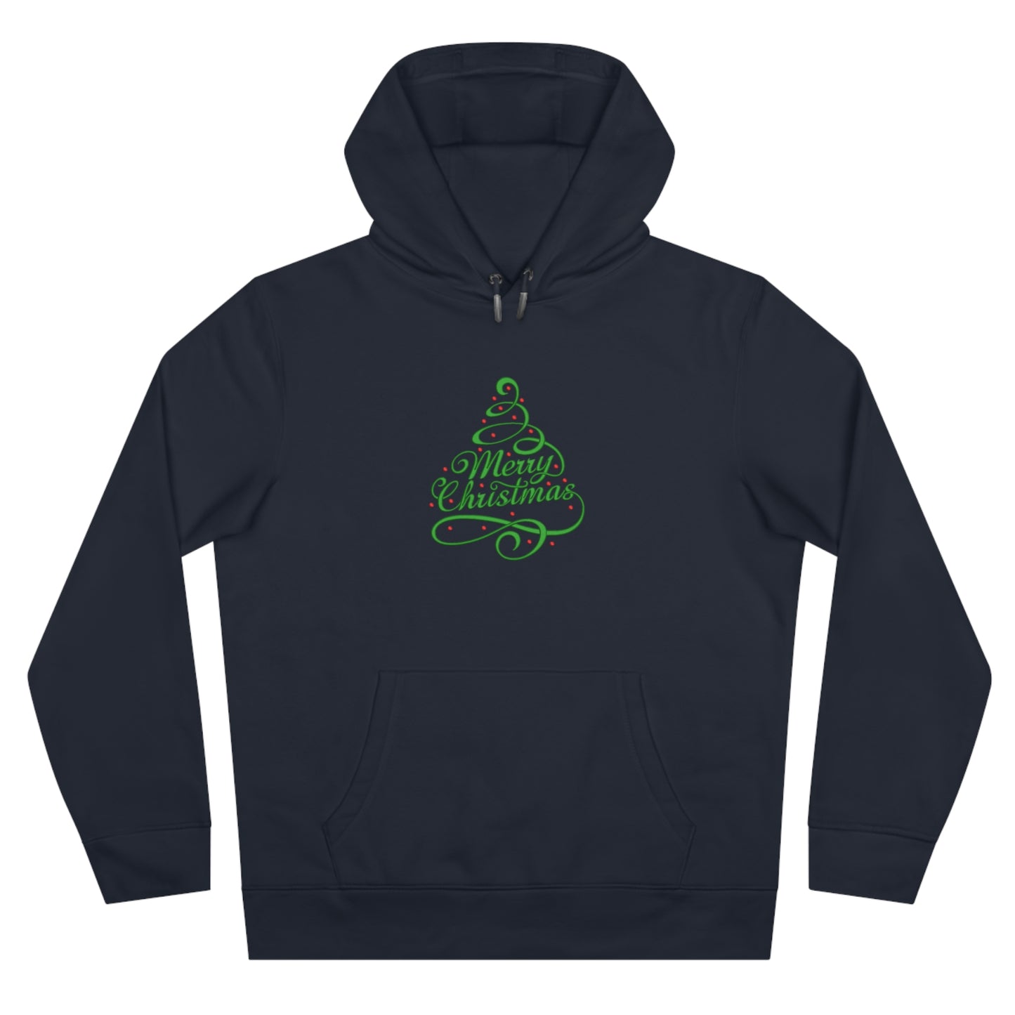 Merry Christmas Tree Embroidered Hoodie | Festive Holiday Streetwear Pullover