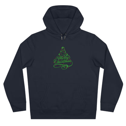 Merry Christmas Tree Embroidered Hoodie | Festive Holiday Streetwear Pullover