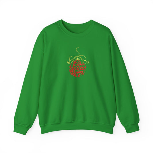 Merry Christmas Ornament Embroidered Sweatshirt | Festive Holiday Streetwear Jumper