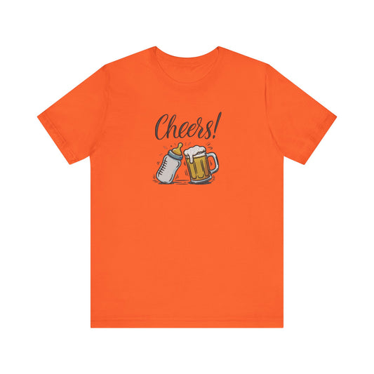 Cheers Beer and Milk Bottle Embroidered T-Shirt | Funny Father’s Day Streetwear Tee