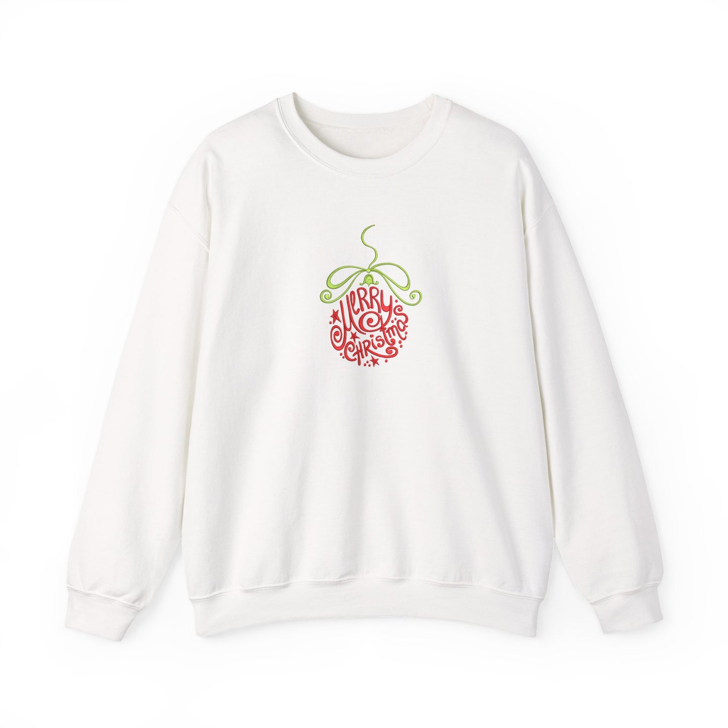 Merry Christmas Ornament Embroidered Sweatshirt | Festive Holiday Streetwear Jumper