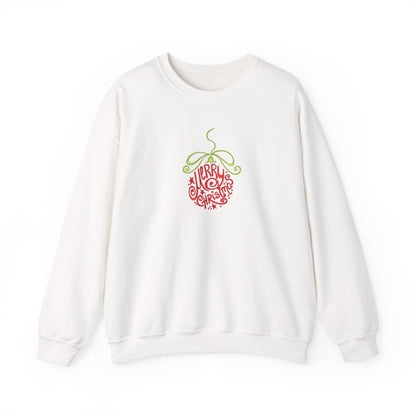 Merry Christmas Ornament Embroidered Sweatshirt | Festive Holiday Streetwear Jumper