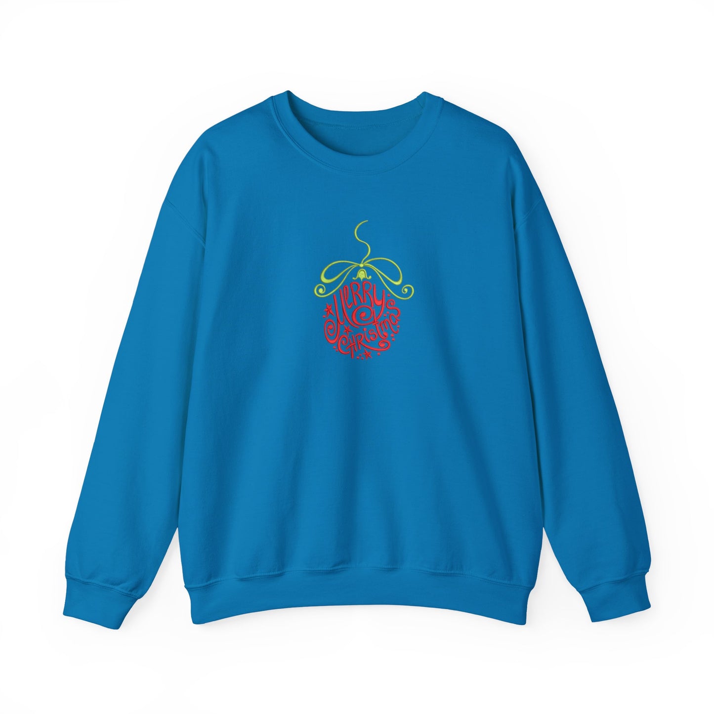 Merry Christmas Ornament Embroidered Sweatshirt | Festive Holiday Streetwear Jumper