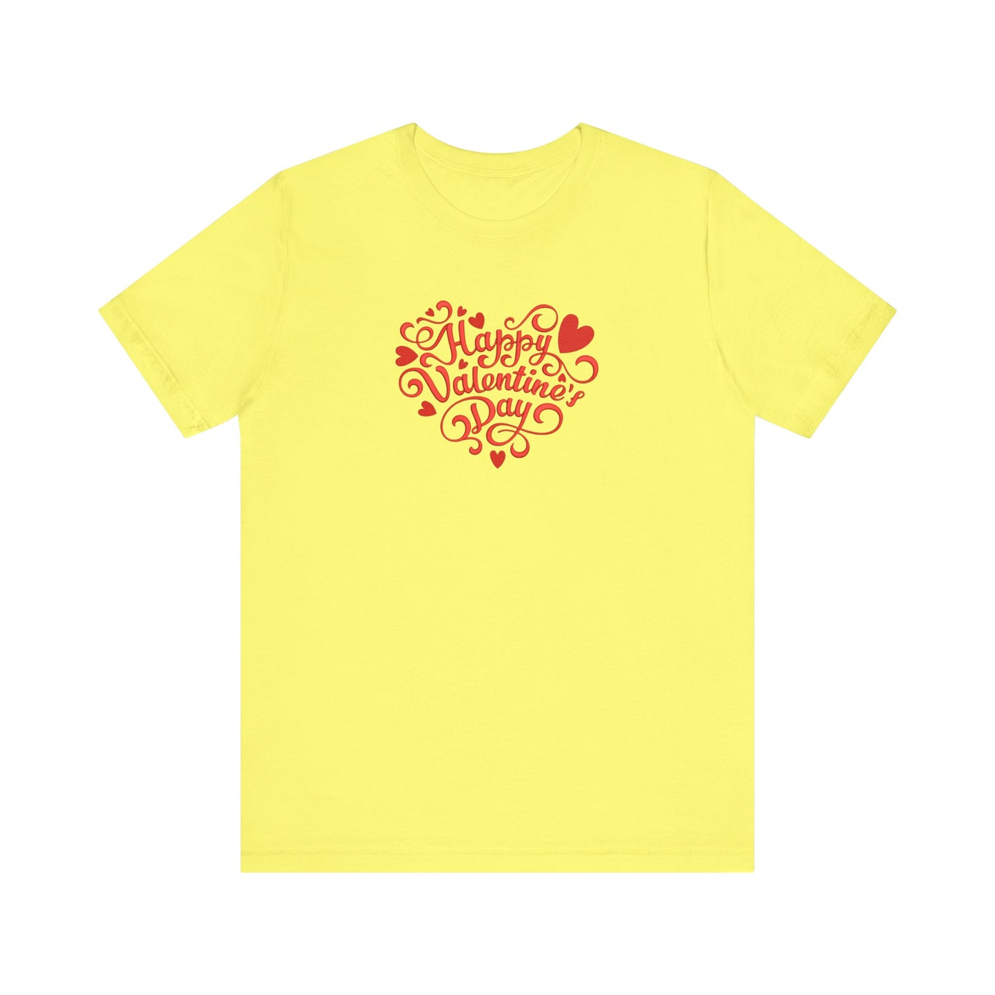 Happy Valentine’s Day Heart Embroidered T-Shirt | Romantic Streetwear Tee