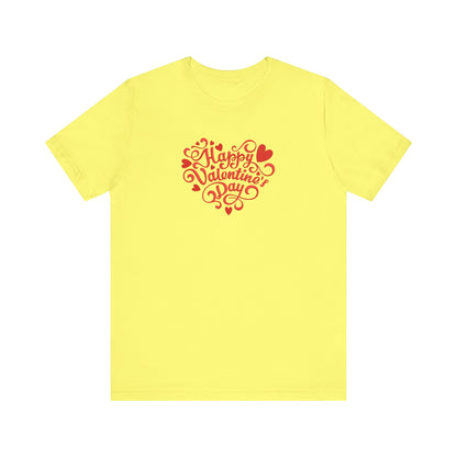 Happy Valentine’s Day Heart Embroidered T-Shirt | Romantic Streetwear Tee