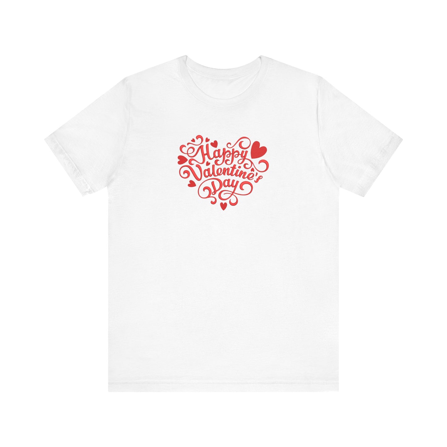 Happy Valentine’s Day Heart Embroidered T-Shirt | Romantic Streetwear Tee