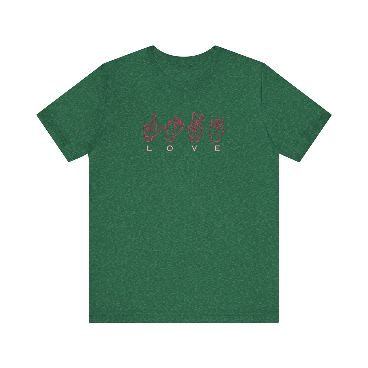 Love Sign Language Hands Embroidered T-Shirt | Inspirational Streetwear Tee
