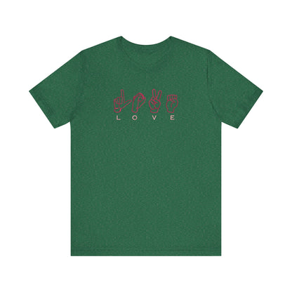 Love Sign Language Hands Embroidered T-Shirt | Inspirational Streetwear Tee
